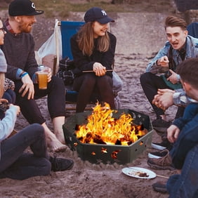 Zeny 36 Portable Steel Fire Pit Ring Metal Campfire Ring Fire