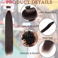 thumbnail image 3 of MY-LADY 100pcs 0.5g/Strands I Tip Remy Human Hair Extensions Micro Bead Loop Straight Balayage Hair Natural Hairpiece 20inch #1B Natural Black, 3 of 8
