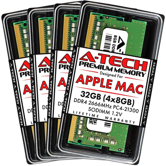 Memoria RAM A-Tech 32 GB (4x8 GB) DDR4 2666 MHz SO-DIMM para iMac