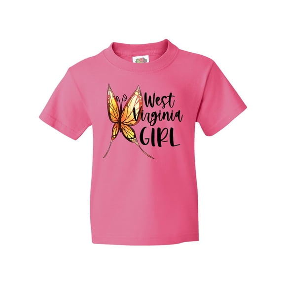 Inktastic West Virginia Girl- Butterfly Youth T-Shirt
