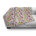 thumbnail image 3 of Alien Soft Flannel Fleece Throw Blanket, Mutant Monsters on Colorful Dotted Background Alien Beings Design Lizard Squid, Cozy Plush for Indoor and Outdoor Use, 50" x 70", Multicolor, by Ambesonne, 3 of 6