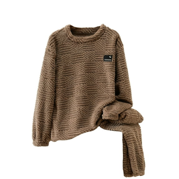 FNFYFH Fleece Pajama Set Women Warm Pjs 2 Piece Sets Top and Bottom Loose Loungewear Sherpa Sleepwear Winter Clothes