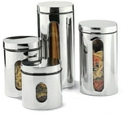 Bistro Collection 4-Piece Oval Canister Set, Stainless