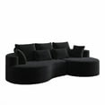 thumbnail image 4 of Modern Upholstered Oversized Sectional Sofa, 105-Inch Chenille 4-Seater Extra Deep & Wide Seat Curved Cloud Couch with 7 Pillows, Free Combination Sofa Couch for Living Room,Bedroom, 4 of 5