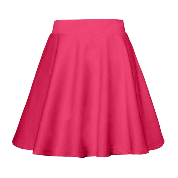 Faldas de Verano Cortas de la Mujer A-Línea Color Sólido Medio Mini Falda Casual Cintura Elástica, Faldas de Línea a para las Mujeres