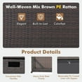 thumbnail image 6 of Yardi Yarda Outdoor 50 Gallon Wicker Storage Box with Zippered Liner, Durable Rattan Storage Box with Solid Steel Frame, Brown, 6 of 9