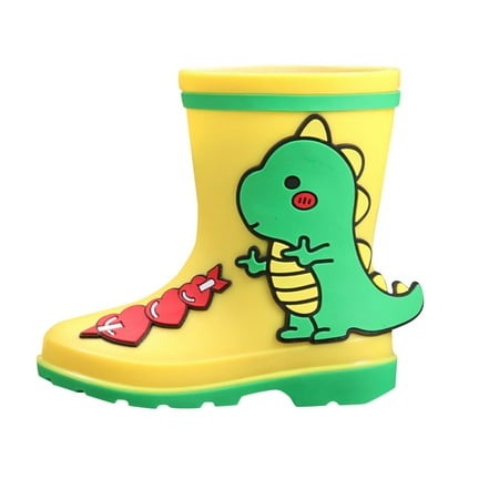 

Binmer Children Infants Baby Boys Girls Cartoon Waterproof Dinosaur Rain Boots Shoes