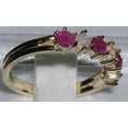 thumbnail image 3 of LBG 14k Yellow Gold Natural Opal & Ruby Womans Eternity Ring - Size 11.75, 3 of 4
