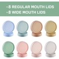 thumbnail image 3 of Czcpp-16 Pcs Couvercles en Plastique pour Bocaux Mason 8 Grand Ouverture&8 Ouverture Régulière pour Ball, Kerr Jars et Plus, Accessoires Réutilisables en Plastique Coloré pour Bocaux de Conserve, Couvercles Étanches avec Silicone, 3 of 4