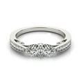 thumbnail image 3 of Two Stone Diamond Ring Milgrain Design In 14k White Gold 3/4 cttw SZ 6, 3 of 4