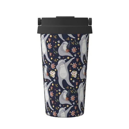 

Hirioo Sloths Dancing for Coffee Travel Mug Insulated Coffee Mug with Lid