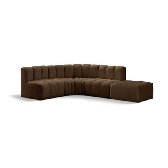 Meridian Furniture Arc Brown Velvet Modular Sectional