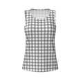 thumbnail image 4 of Haiem Gray Checkboard Workout Tank Tops for Women, Athletic Sports Slim-Fit Tank Tops, Compression Sleeveless Dry Fit Shirts,Athletic Shirt-Large, 4 of 9