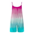 thumbnail image 4 of Loose Romper for Women Summer Casual Spaghetti Strap Tie Dye Short Jumpsuit with Pocket Wide Leg Oneise Fashion Outfits, Green, XXL, 4 of 5
