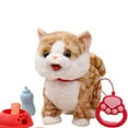 thumbnail image 5 of 2025 Interactive Electronic Plush Stuffed Cat - Fun Interactive Toys,Walks,Barks,Shake Tail,Repeat Speak, Sing,Dress Up Realistic Stuffed Animal Cat Christmas Gift Birthday Gift (Brown), 5 of 6