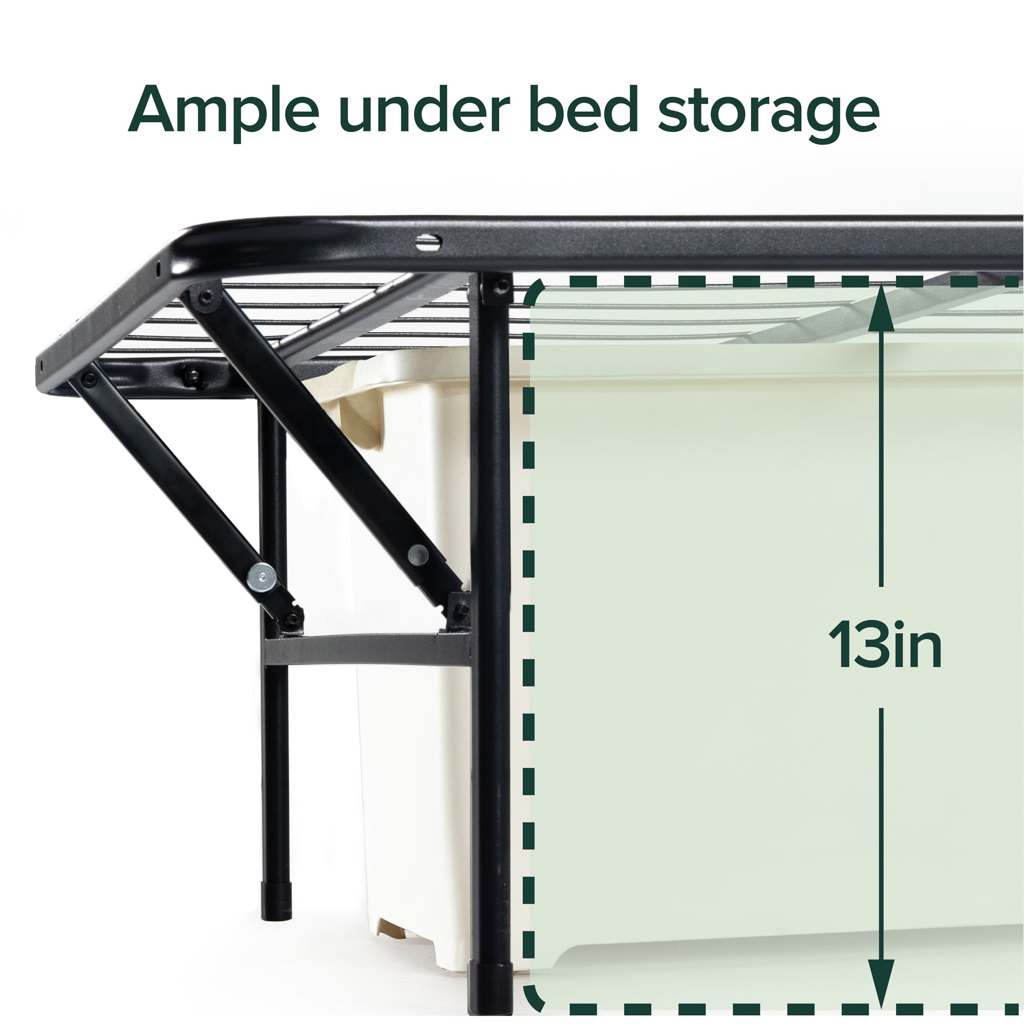 Zinus 14" Metal SmartBase Tool-Free Assembly Bed Frame, No Box Spring Required, Twin-XL