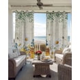 thumbnail image 3 of Daisy Spring Floral Black Out Curtains 72 Inch Long, Light Blocking Drapes with Black Liner, Farmhouse Botanical Green Leaves Thermal Blackout Curtains for Bedroom Living Room 52"x72" 2 Panels, 3 of 8