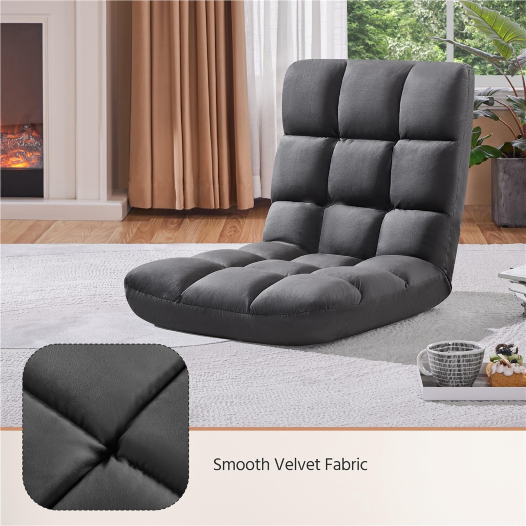 Alden Design Floor Folding Gaming Sofa with 14 Adjustable Positions, Gray