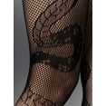 thumbnail image 3 of Zhengup Women's Mesh Sheer Fishnet Tights Goth Snake Print Stockings Pantyhose, 3 of 6
