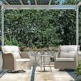 thumbnail image 2 of Outdoor 3-Piece Swivel Chairs & Side Table Patio Set  Handmade Rattan Bistro Set with Premium Cushions, 2 of 7