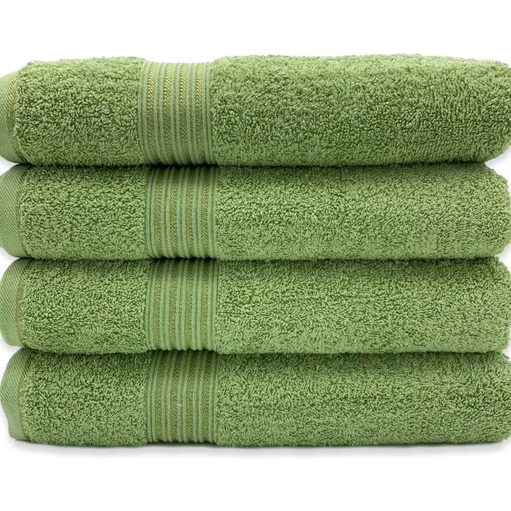 HURBANE HOME 4 Piece Super Soft Bath Towels for Bathroom, Highly Absorbent Cotton Towel (Sage Green)