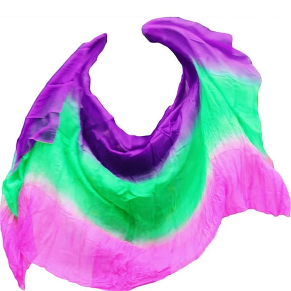 Belly Dance Performance Gradient Multi Color Silk Veil Belly Dance Accessories 5 Sizes