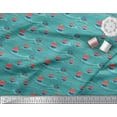 thumbnail image 2 of Soimoi Green Cotton Cambric Fabric Sailboat & Waves Ocean Print Fabric by the Yard 42 Inch Wide, 2 of 3