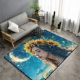thumbnail image 2 of Romantic Moon Sunflower Woman Indoor Door Mat, Bedroom Rug & Carpets Entryway Rug Front Door Welcome Mat, Non-Slip Long Bathroom Rugs Runner, Washable Kitchen Mats for Floor, 2 of 5