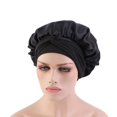 thumbnail image 2 of Jiaroswwei Women Solid Satin Stylish Elastic Silk Sleep Hat Hair Care Bonnet Head Lace Wrap, 2 of 7