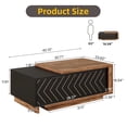 thumbnail image 3 of Fnova Table Basse Moderne Extensible avec 2 Tiroirs, Table Basse en Bois Extensible de 42 Pouces-65 Pouces pour Salon, Brun et Noir, 3 of 12