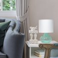 thumbnail image 3 of Simple Designs Glass Raindrop Table Lamp with Fabric Shade, Aqua with White Shade, 3 of 9