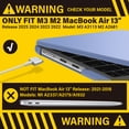 thumbnail image 4 of IBENZER Compatible with 2025 2024 2023 2022 MacBook Air 13 inch Case M4 A3240 M3 A3113 M2 A2681, Hard Shell Case & Keyboard Cover & Type-C Adapter for Mac Air 13.6", Serenity Blue, KK-SRL+1TC, 4 of 6