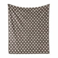thumbnail image 1 of Polka Dots Soft Flannel Fleece Throw Blanket, Traditional European Motifs Composition Geometric Dots Arrangement, Cozy Plush for Indoor and Outdoor Use, 60" x 80", Warm Taupe and White, by Ambesonne, 1 of 6