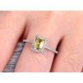 thumbnail image 2 of Classic And Stunning Look 10k White Gold 1.75 Carat 7x5mm Emerald Cut Champagne Diamond Moissanite Engagement Ring, 2 of 6