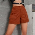 thumbnail image 5 of WRKEKC Cargo Shorts Women Solid Color High Waist Slim Straight Work Shorts with Multiple Pockets and Durable Fabric, 5 of 5