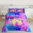 thumbnail image 2 of Manfei Neon Mushroom Bedding Comforter Set,Boho bohemian Style Twin Comforter Sets,Purple Pink Blue Bedding Set For Girl,Luxury Bedroom Decor Reversible,2pcs, 2 of 8