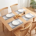 thumbnail image 3 of Placemats 6 Pack Rectangle Plastic Placemats for Table Decor Washable Heat Resistant Table Placemats Wipeable Table Mat Black Gray 17.7x11.8inch, 3 of 6