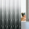 thumbnail image 6 of Textured Ombre Shower Curtain Extra Long 72" x 84",Gray Geometric Pattern Waffle Weave Fabric Shower Curtain Set with Hooks, Checkered Printed Bath Curtain, Machine Washable, 6 of 6