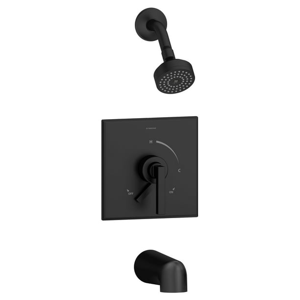 Duro Single Handle 1 Spray Tub And Shower Faucet Trim In Matte Black 1 5 Gpm Valve Not Included Walmart Com Walmart Com