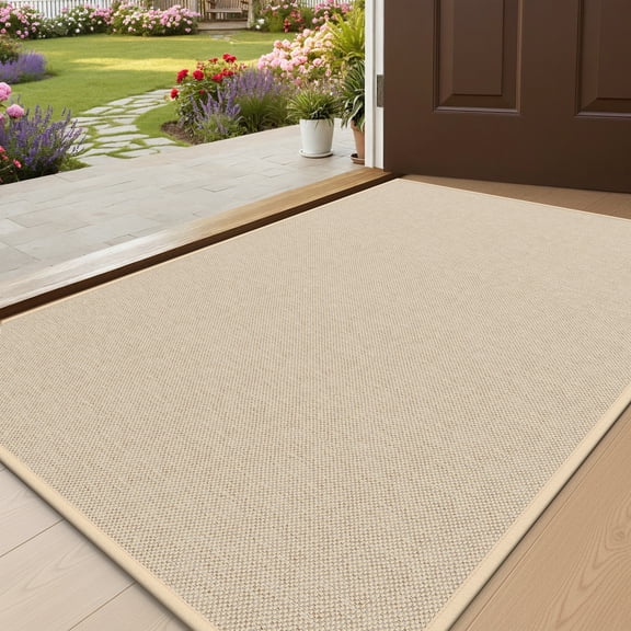 GALMAXS7 Indoor Door Mats for Entryway 20"x32", Non Slip Doormat for Inside,Dirt Trapper,Washable Welcome Mat floor mats for home, Beige