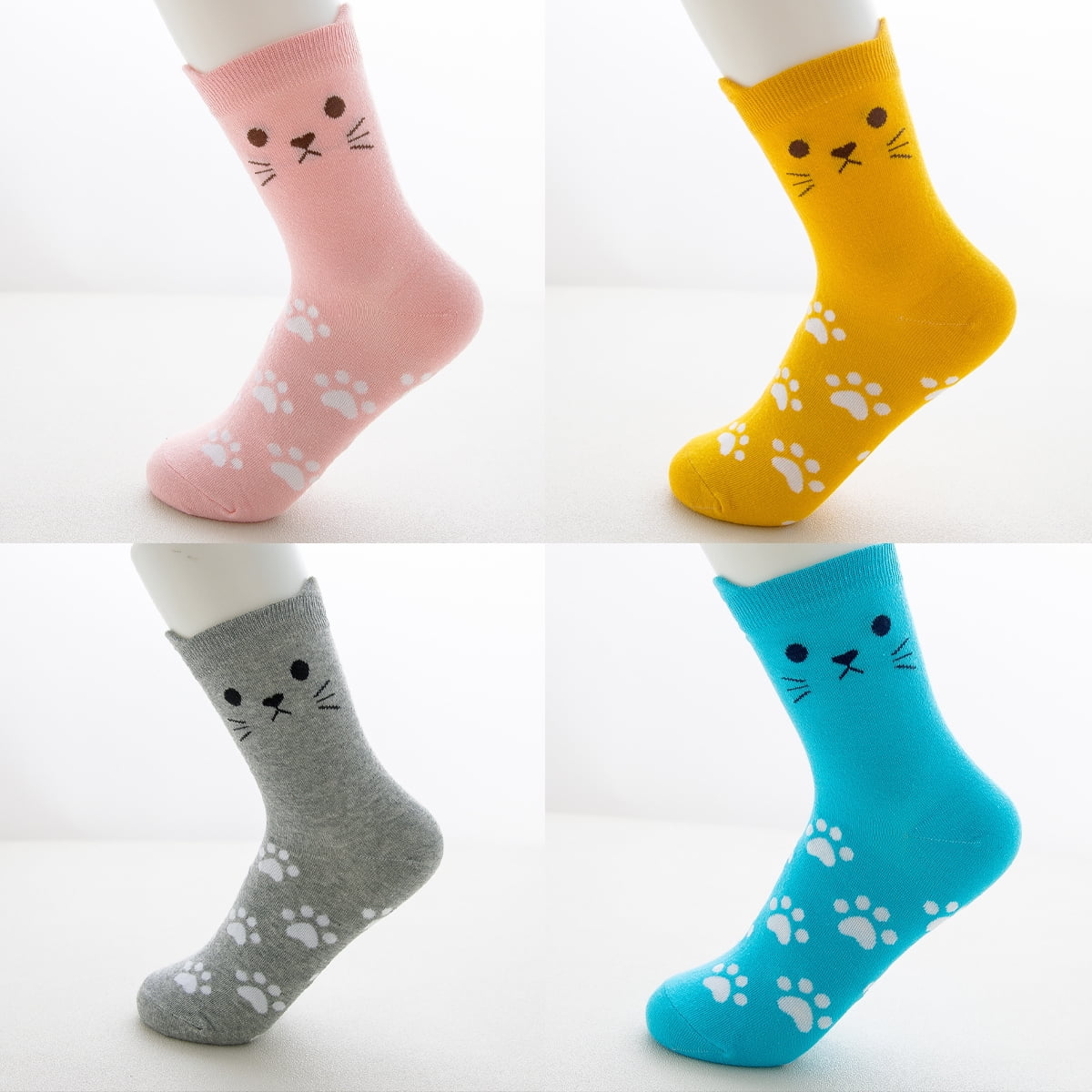 5 Paires De Chaussettes Pour Femmes Avec Chat, Jolies
