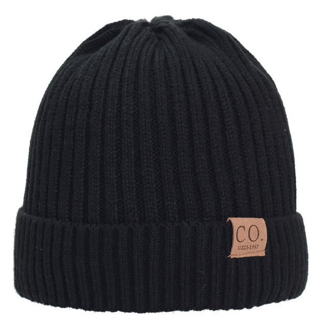 CSChome Men Winter Hat Winter Men Hat - Knitted Color Matching Elastic Non-Slip Windproof Cozy Thick Plush