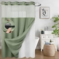 thumbnail image 1 of Cortina de Baño, Doble Capa, Antimoho Tela Impermeable, Shower Curtain con Ganchos y Ojales, Antihongos Apta para Hogar, Hotel, 1 of 4