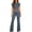 Blue, variant on Womens Two Piece Sets Simple Basic Short Sleeve Tops and Full Length Pants Set Daily Casual Wear Outfits XS-XL