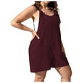 thumbnail image 7 of HXWCHs Women's Solid Jumpsuit, Women's Fashion Summer Sling Tank top Pocket Jumpsuit Solid Color Romper Casual Wear XL Wine, 7 of 7