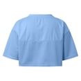 thumbnail image 5 of Women's T Shirts Short Sleeve Tees Solid Color V Neck Crop Athletic Shirts Tops, 5 of 5