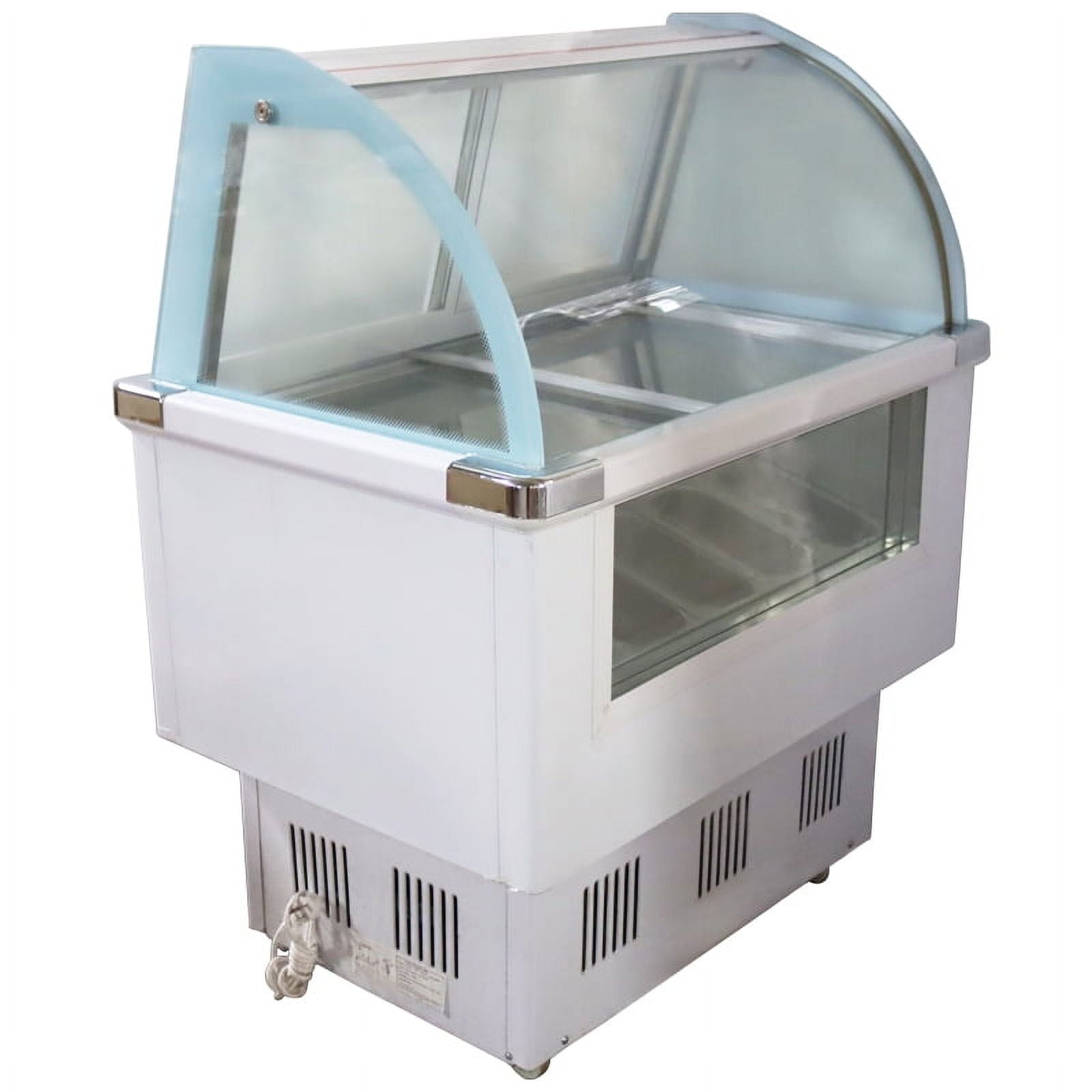 INTBUYING Commercial 10 Pan Hard Ice Cream Showcase Gelato Dipping Cabinet Freezer Display Case 220V