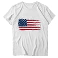 thumbnail image 2 of Goodtrade8 Women's Short Sleeve Shirts Summer USA Years Anniversary Pullover Red White and Blue July 4th Crew Neck Independence Day Graphic Casual Tops for Women Patriotic, 2 of 6