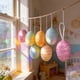 thumbnail image 5 of Juego de huevos de espuma de Pascua | Adornos decorativos coloridos con purpurina y purpurina | Decoración de manualidades con cuencos de fiesta de primavera | 6 piezas de núcleo de espuma | 1,57 x, 5 of 5