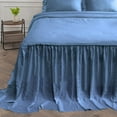 thumbnail image 6 of 4 Piece Long Ruffle Sheet Set, 30" Inch Long Ruffle On Corner Of The Flat Sheet, 21 Inch Deep Pocket, 100% Egyptian Cotton, 800 TC, Twin Size, Solid Medium Blue, 6 of 9